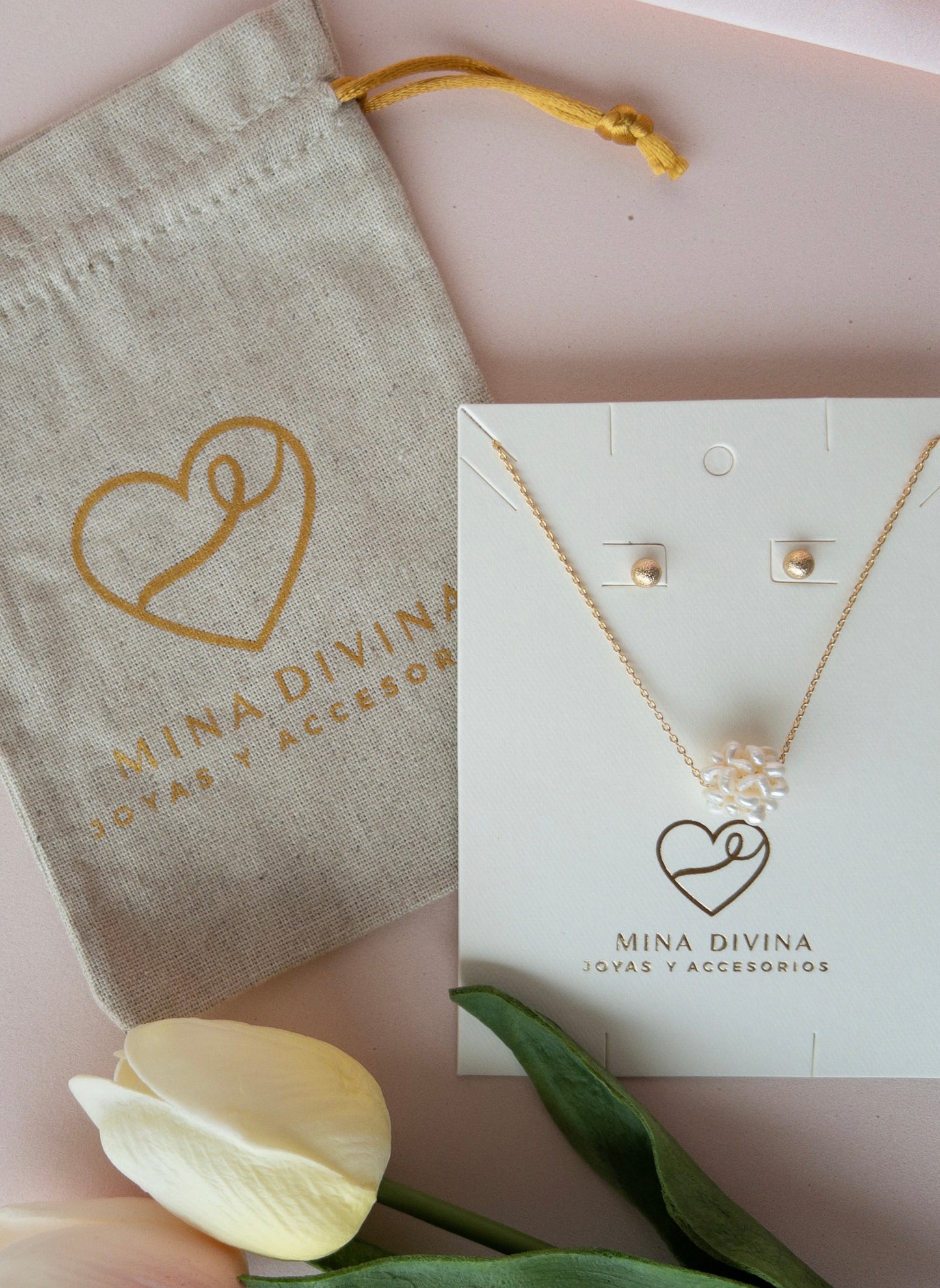 COLLAR PERLAS NATURALES + AROS