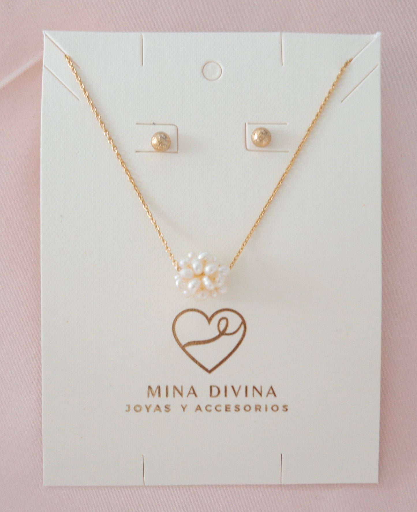 COLLAR PERLAS NATURALES + AROS