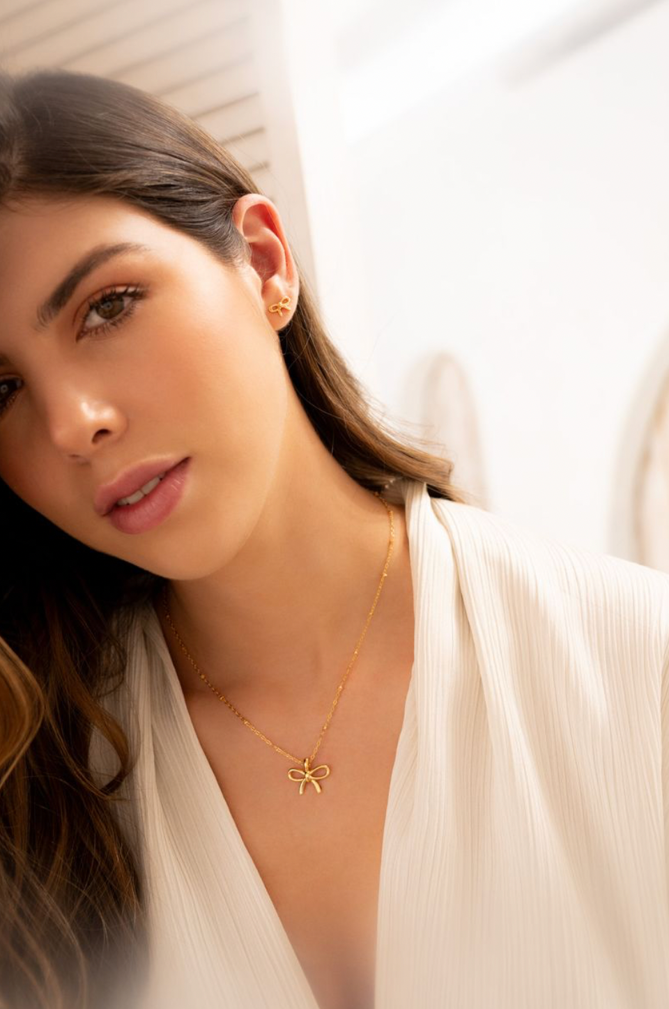 Set Collar y Aros Lazos Gold