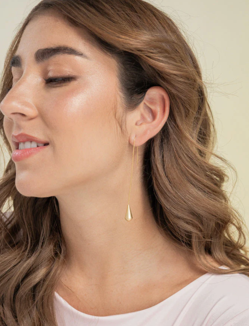 Aros Largos Gota Gold