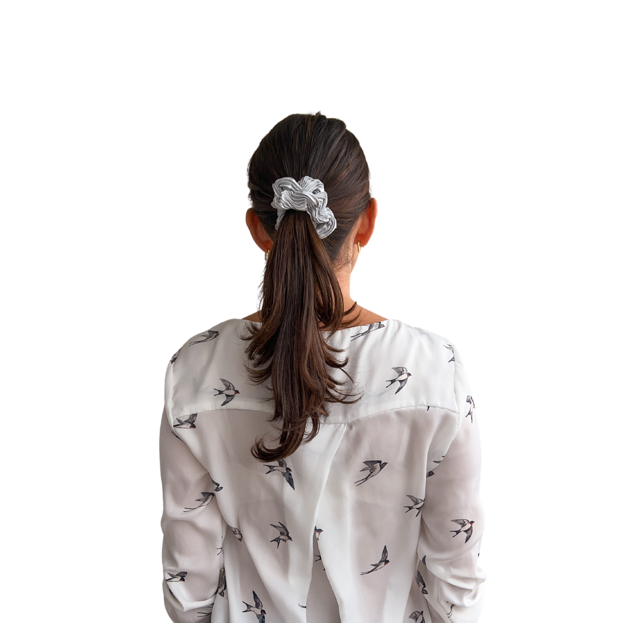 Colet Seda Plateado Scrunchies