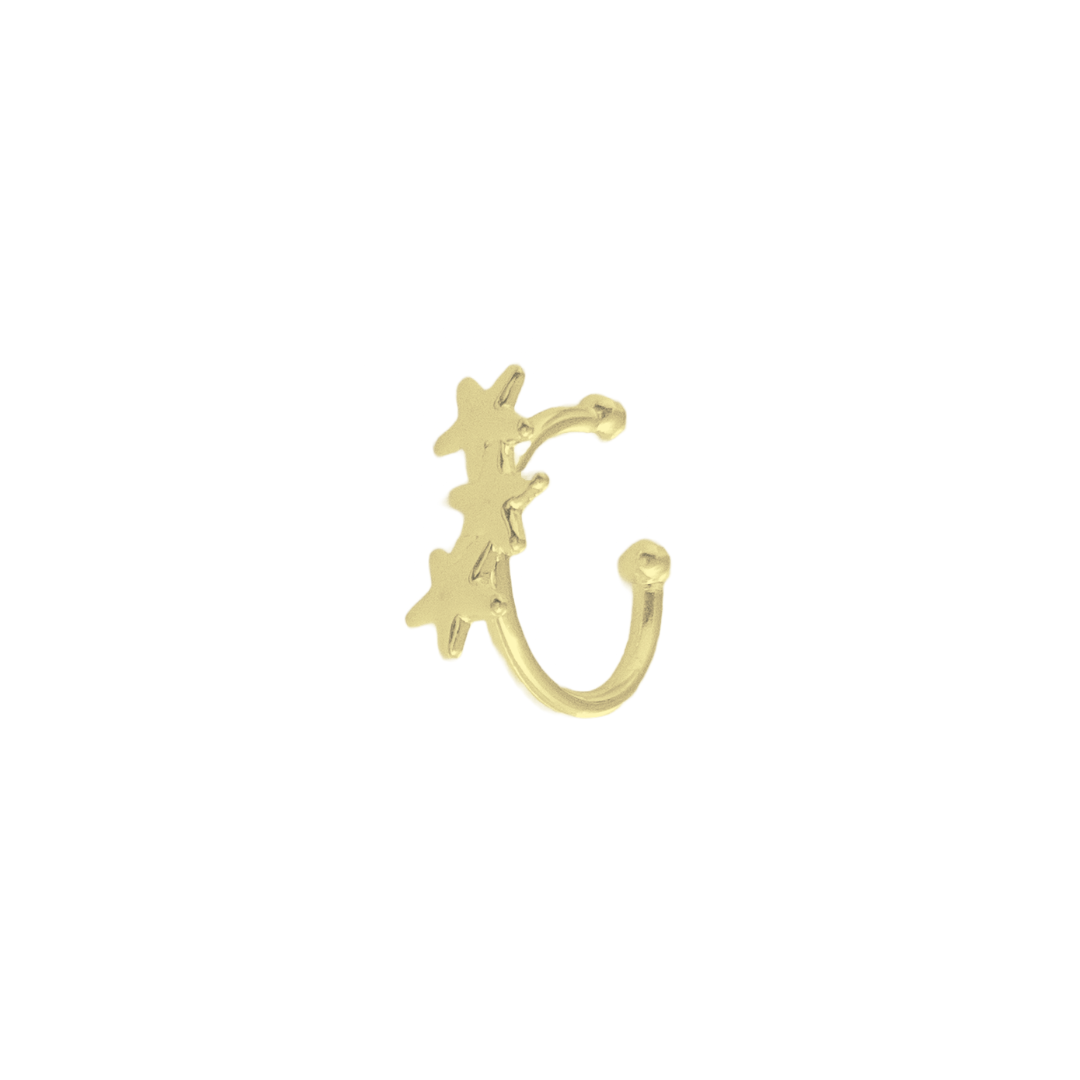 Earcuff 3 Estrellas Oro