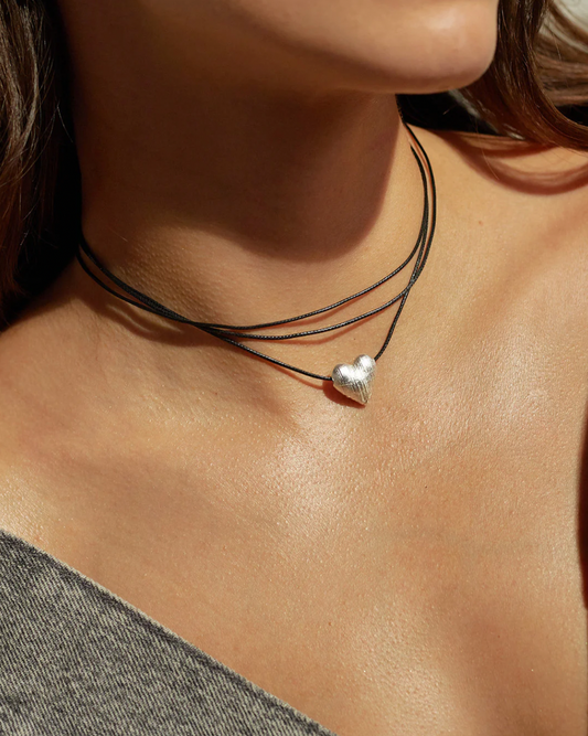 Cuerito Corazón Mediano Plata