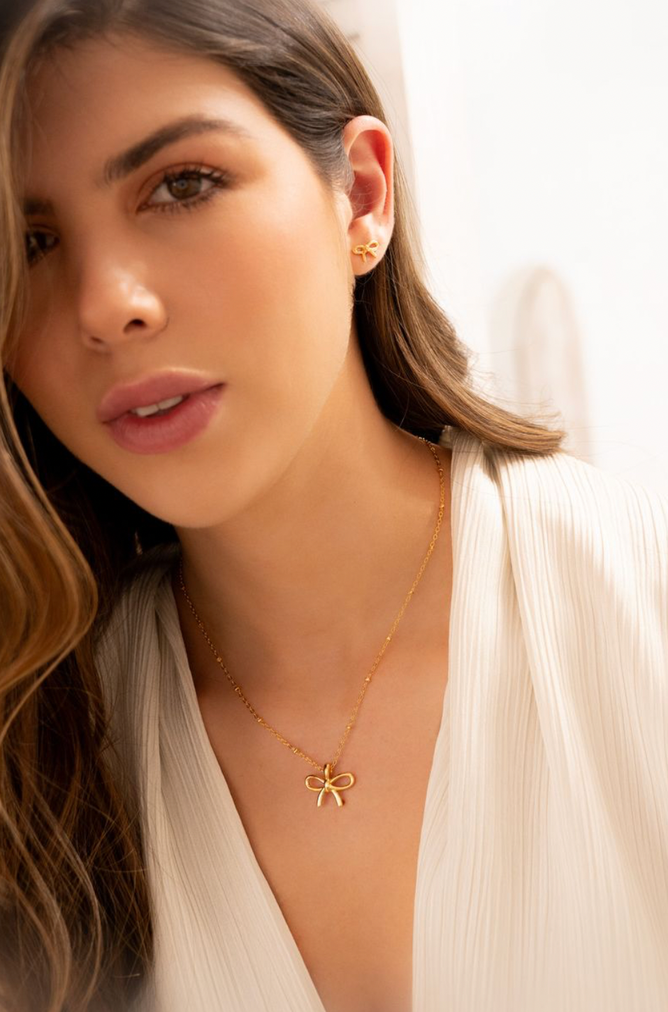 Set Collar y Aros Lazos Gold