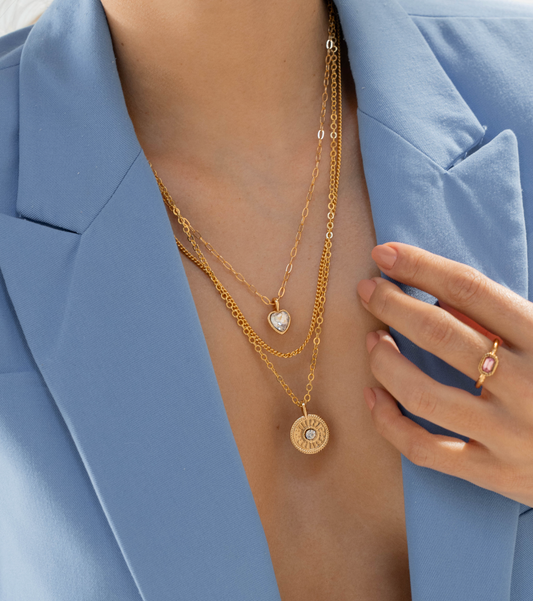 SET COLLARES PUNTOS DE LUZ CON AROS DE REGALO