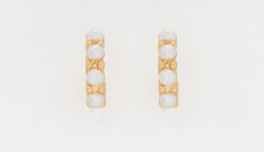 Mini Argollas Oro y Perlas