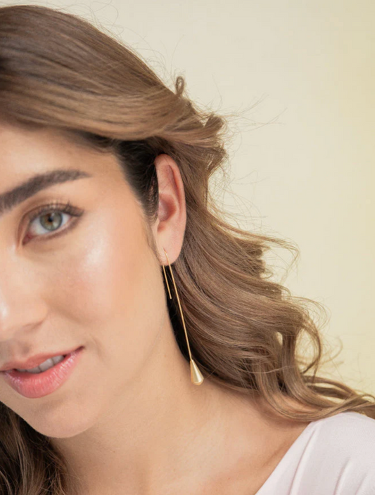 Aros Largos Gota Gold