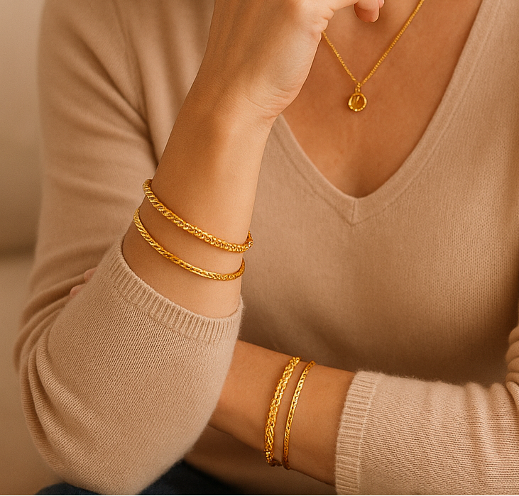 PULSERA TEJIDA ORO