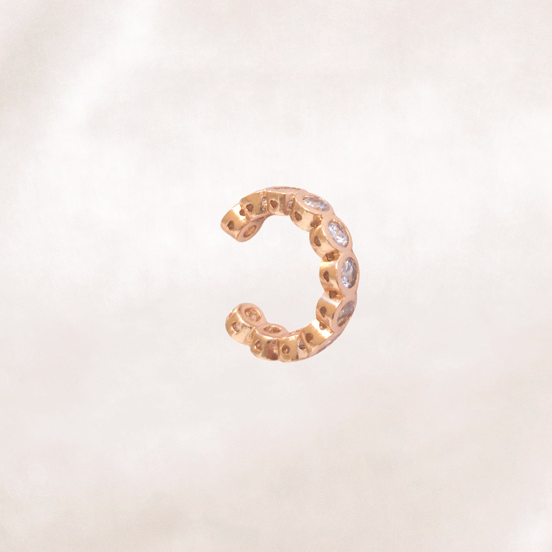 Earcuff Brillos Baño Oro Rosa