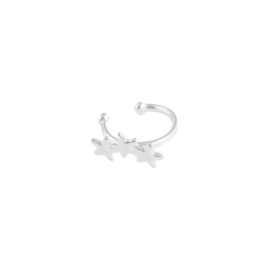 Earcuff 3 Estrellas Plata