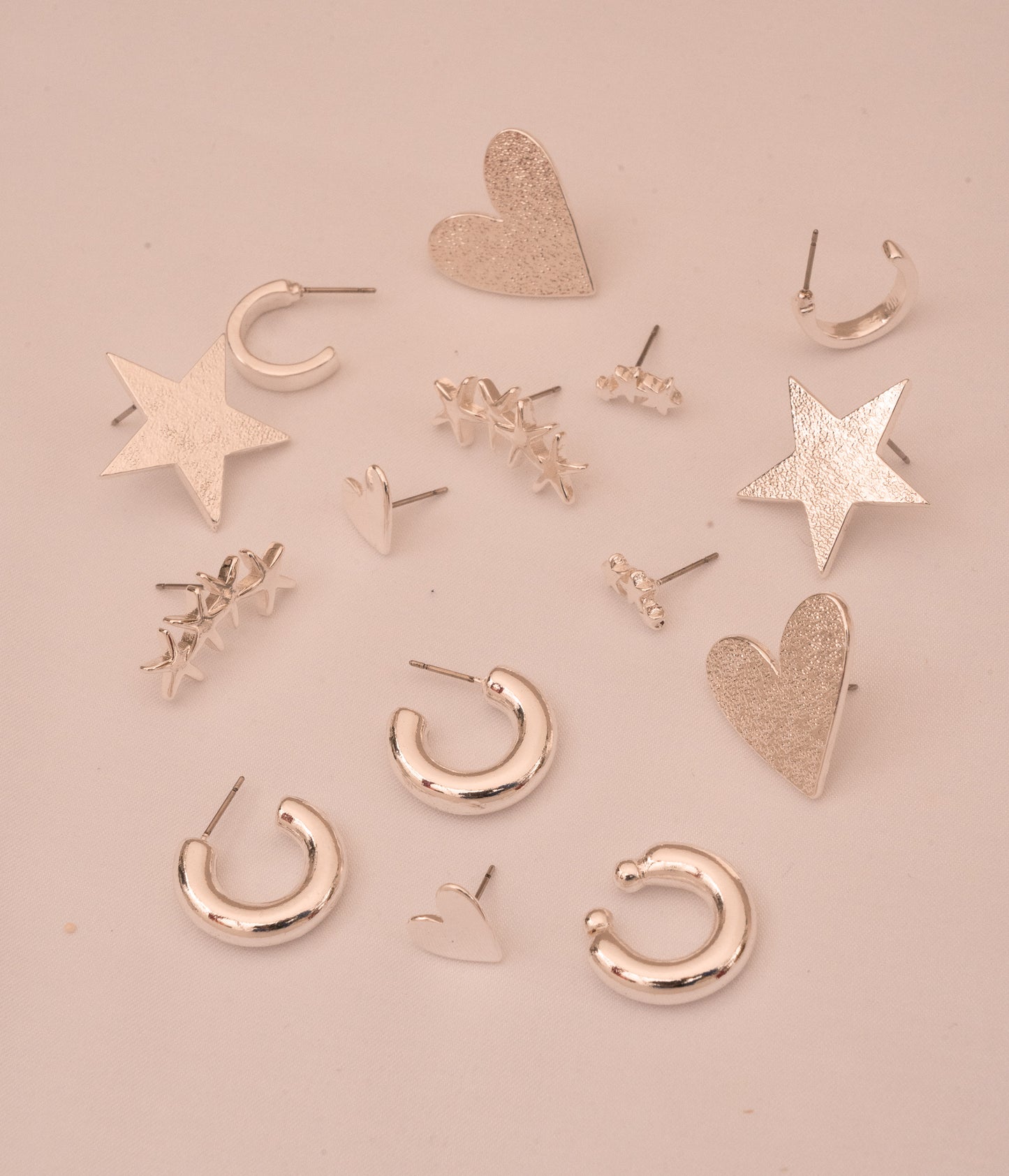 AROS GRANDES CORAZÓN PLATA