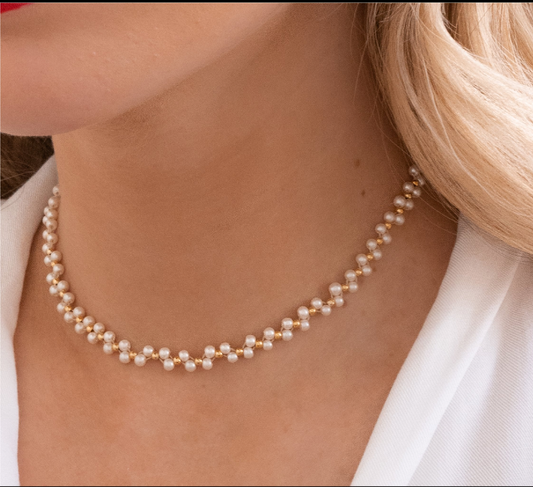 CHOKER TEJIDO PERLAS