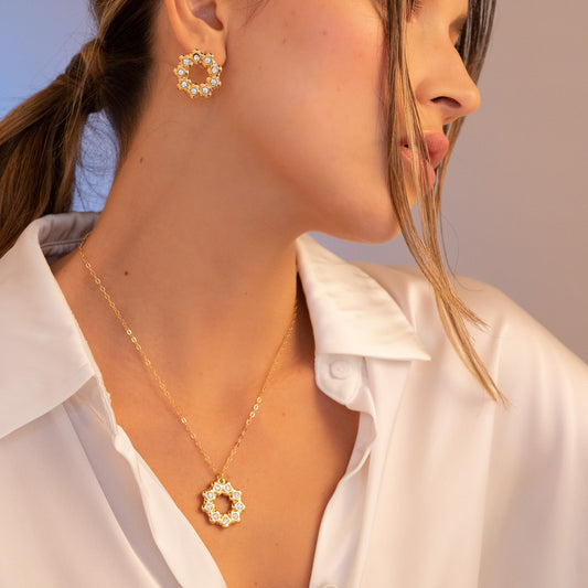 Collar en Bronce Con Cristales