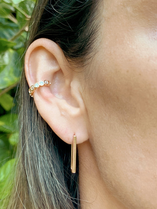 Earcuff Brillos Baño Oro Rosa